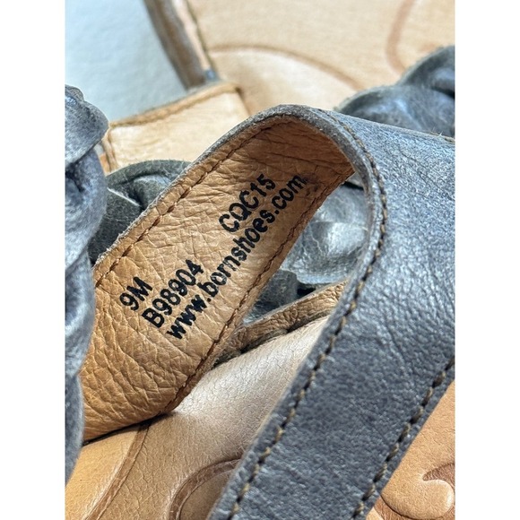 Born Braided Leather Thong Sandals Gray Comfort Casual‎ Size 9M - Picture 3 of 5